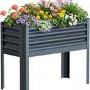 Galvanized Raised Garden Bed with Legs, 40x18x31.5inch Large Metal Elevated Planter Box for Outdoor, Patio, Balcony, Black