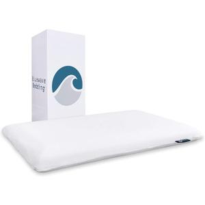 Bluewave Bedding Hyper Slim Gel Memory Foam Pillow for Stomach and Back Sleepers - Thin, Flat Design for Cervical Neck Alignment and Deeper Sleep (2.25-Inches Height, Standard Size)