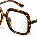 miyya Oversized Blue Light Glasses for Women, Retro Fashion Computer Glasses, Anti-Glare, Eye Strain Relief