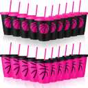 Domensi 20 Pcs Pink Basketball Party Favor Cups Bulk 16oz Cups Reusable Plastic Tumbler with Lid and Straw for Team Coach Friend Fan Men Women Gifts Party Favor Decoration Supplies