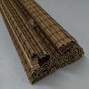UNISHADES Bamboo Roman Shades w/Valance, 28.5" W × 64" H, Highfield Teak