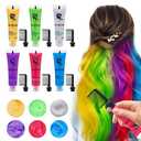 Byhoo 6PCS Temporary Hair Dye for Dark Hair, Hair Chalk for Girls, Kids Hair Dye, Washable Hair Color, Girl Gifts for 7-13 Year Old Girls Birthday