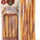 Bully Bunches Premium 12 Inch Standard Odor Free Bully Sticks for Small & Medium Dogs - Consistently Sized, Long Lasting Chews for Oral Care - All Natural Beef Dog Treats, (5 Pk)