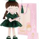 Gloveleya Baby Girl Gifts Graduation Plush Girls Dolls Congratulation Gift for Kindergarten Dark Green 16 inch