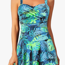 Aqua Eve One Piece Swim Dress Tummy Control Swimsuit with Skirt Modest Bathing Suit Vintage Swimdress, M