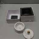 Queenza White Marble Salt Cellar with Lid and Brass Knob, 3 Inch Salt Box, 3x3 Inch