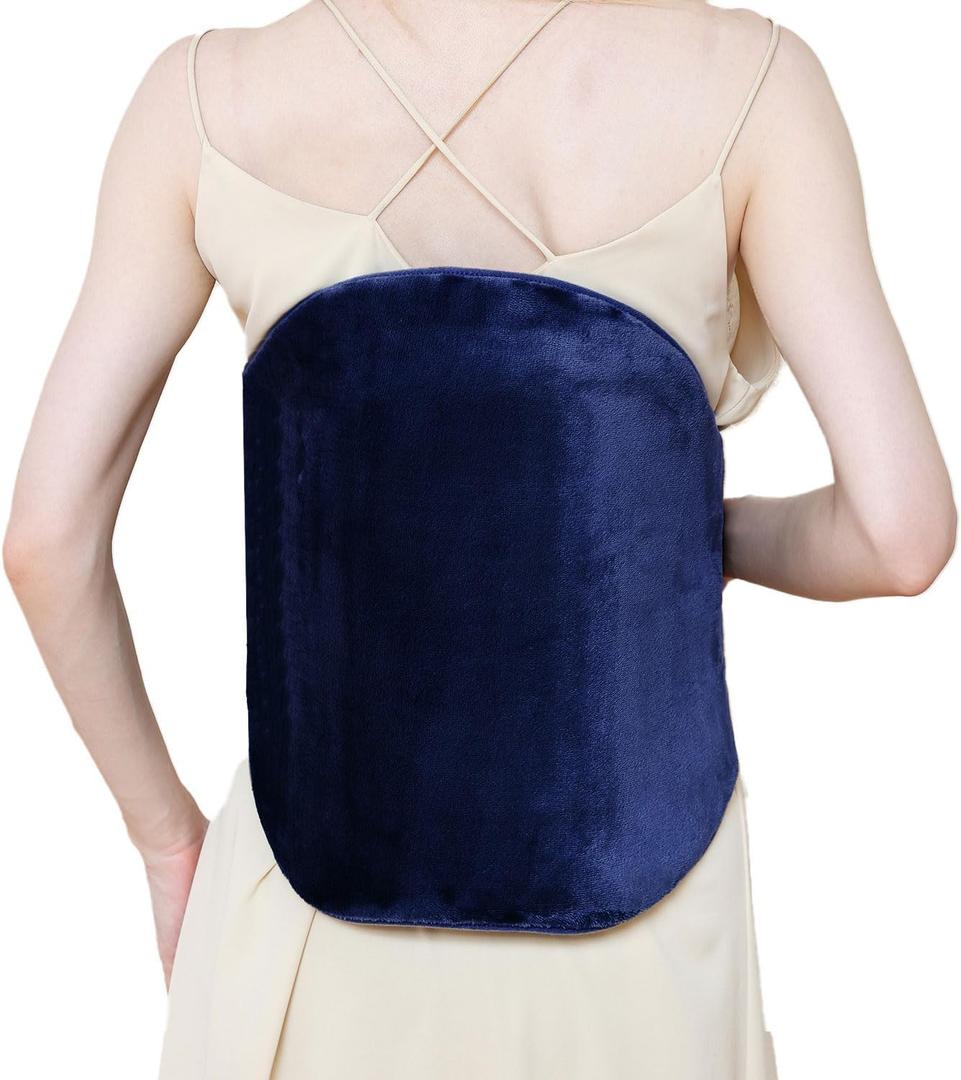 Heating Pad for Back, Myiosus Electric Heating Pads, 4 Heat Settings, 9-Foot Long Cord, Auto Shutoff, Dry and Wet Heat Therapy, Machine Washable, 15 * 24, Dark Blue