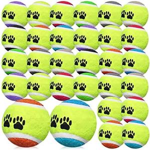 24 Pcs Dog Tennis Balls Pet Tennis Ball Dog Balls Puppy for Training Mini Ball Dog Rubber Toys for Small Medium Large Dogs Outdoor Indoor Playing Multi Color