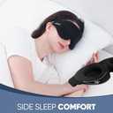 MZOO Luxury Sleep Eye Mask for Side Sleeper Men Women, Zero Eye Pressure 3D Sleeping Mask, Light Blocking Patented Design Night Blindfold, Soft Eye Shade Cover for Travel, Black
