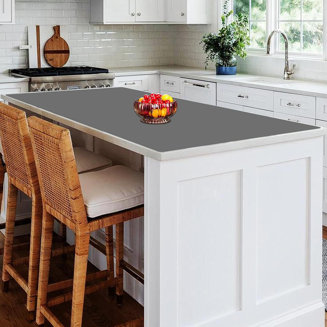 Extra Large Silicone Mat, 78.7''x23.6''(200cmx60cm) Heat Resistant Mats for Countertop, Waterproof Countertop Protector Mat, Cuttable Kitchen Countertop Mat, Silicone Mat for Kitchen Island, Dark Gray