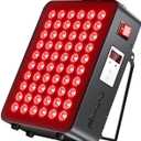 Red Light Therapy, Dual Chip Clinical Grade with 60 LEDs Device, High Power Near-Infrared Panels at 660nm/850nm, Timer Function for Body, Pain Relief, Face, Improve Sleep, Skin Health, (Black)