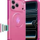 ESR for iPhone 17 Pro Max Case, 7X Military-Grade Drop Protection, Shock-Absorbing Rugged Cover with Camera Control Button, MagSafe Accessories Compatible, Cyber Series, Rosy Pink