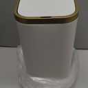 CEROELDA Small Bathroom Trash Can with Lid Soft Close-5L/1.3 Gal Stainless Steel Garbage Can-Step Pedal Wastebasket Slim Trash Bin for Office, Bedroom, Toilet, Live Room-White