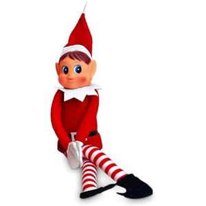 Quebec Christmas Mischief Makers: Naughty Santa’s Little Helper with Soft Body, Vinyl face & Hook and Loop Grip–Fun Christmas elf for Family Play (elf Girl)