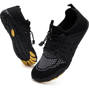 WateLves Barefoot Water Shoes for Women Men Quick Dry Aqua Swim Shoes for Outdoor Fishing Beach Pool Boat Surfing Walking, (7.5 W - 6 M, 38), Black/White