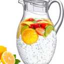 Amazing Abby - Bubbly Grand - Plastic Pitcher (96 oz, 3 Quart), Clear Water Pitcher with Lid, Fridge Jug, BPA-Free, Shatter-Proof, Great for Iced Tea, Sangria, Lemonade, Juice, Milk, and More