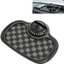 Multifunctional Car Anti-Slip Mat,Car Dashboard Mat,360 Rotatable Phone Holder Dashboard Pad with Temporary Parking Number,Car Anti Slip Mat Phone Holder,Anti Slip Mat for Car Dashboard(Black)