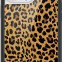 Wildflower Cases - Compatible with iPhone 16 Pro Max | Protective Black Bumper, 6.5ft Drop Test Certified, Women Owned Small Business | Leopard Animal Brown Spots Cute Trendy | Meow