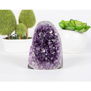 Crocon Amethyst Cluster Powerful deep Purple Crystals (1.4 lb to 1.7 lb) raw Rock geode Healing Reiki Decoration Home Office Large Clusters Perfect for Spiritual Polished Quartz Gift Decor