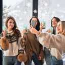 12 Pcs Winter Snowflake Christmas Cups Reusable 16 oz Acrylic Plastic Iced Coffee Cups with Lids and Straws Snowflake Drinking Blue Tumbler for Winter Xmas Decoration Party Gift Supplies