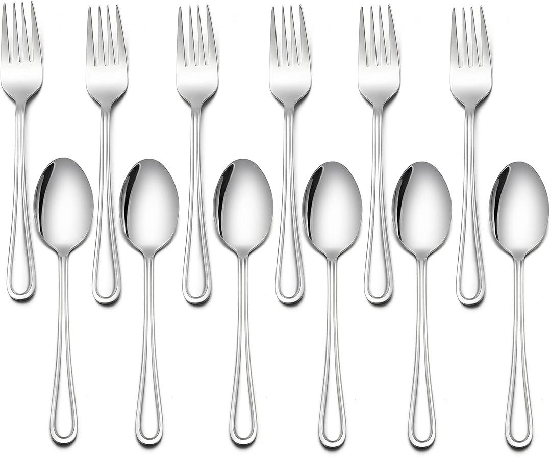LIANYU 16-Piece Kids Childrens Silverware Set, Include 8 Kids Spoons and 8 Kids Forks, Stainless Steel Toddler Utensils Flatware Set, Child Cutlery for Home Preschools, Dishwasher Safe