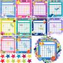 100 Pieces Sticker Charts for Kids Incentives Reward Chart for Kids Behavior in 10 Designs with 2800 Mini Star Stickers Dry Erase Chore for Classroom Teaching or Home Using