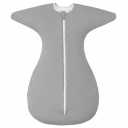 ZIGJOY SharkFin Transitional Swaddle for Newborn  2.5 Tog Rayon Made from Bamboo Transition Swaddle Sleep Sack 612 Months Baby Arms Up Swaddle Blanket with 2Way Zipper, Grey