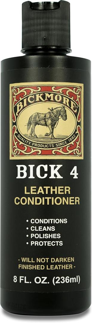 Bickmore Bick 4 Leather Conditioner 8 oz - Cleaner & Conditioner - Restore Polish & Protect All Smooth Finished Leathers