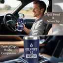 Father's Day Gifts for Men, CUPLOOV 20 Oz Navy Blue Tumbler with Lids & Straw I Identify as Water Coffee Mug Funny Birthday Gifts for Dads, Grandpas, Husband Retirement Father's Day Presents Xmas Gift
