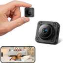 2 x Mini HD Indoor Surveillance Camera with Magnet Cloud Storage Live Transmission to Mobile Phone via Wi-Fi, MicroSD Storage, Motion Detection and Night Vision