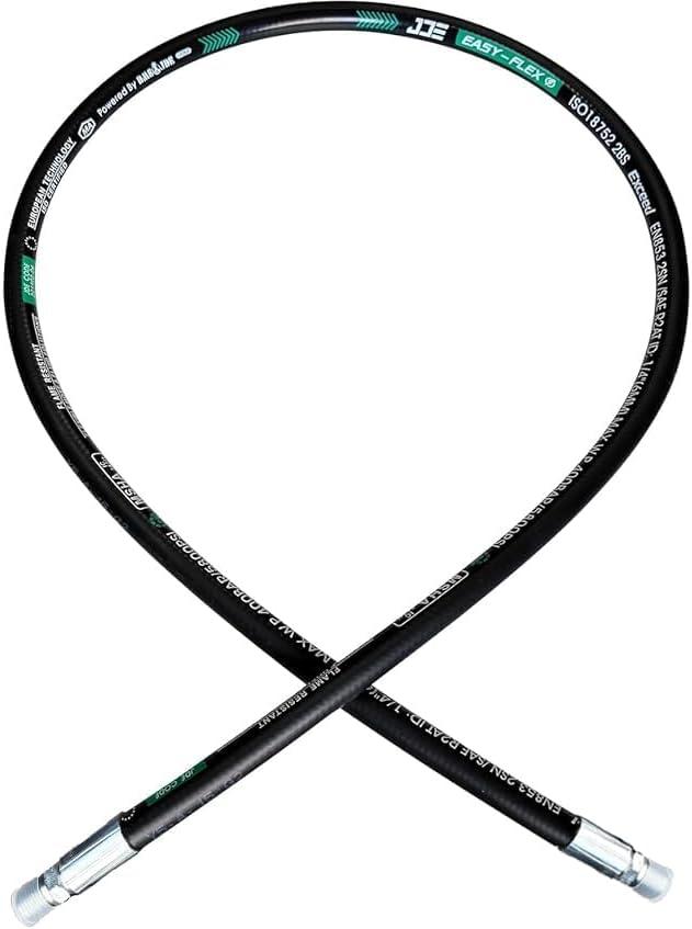 Heroson15611-12-12RW Hydraulic Hose Assembly 3/4 ”,24 ”Long,Hydraulic Hose with Male NPT X Male NPT,3118PSI,Black