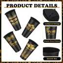 SiliFine 12 Set Graduation Prom 2026 Plastic Cups, 24oz Reusable Prom Plastic Tumblers Cup with Lids and Straws Graduation Party Dinnerware Supplies Bulk for Cold Drink (Black Gold)