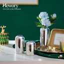Glass Bud Vases for Centerpieces Silver - Hewory 12pcs Blown Modern Cylinder Small Glass Vases, Mini Bulk Single Flower Vase for Wedding Party Event Home Decor Floral Arrangement (Not Include Flowers)