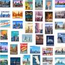 Xuhal 36 Pcs Chicago Fridge Magnet Chicago Souvenirs Gifts Refrigerator Magnets Home Decoration Accessories, 2.48 x 1.85 inches