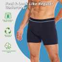 Men's Washable Incontinence Boxer Briefs, Cotton Incontinence Underwear with Fly, Reusable Leakproof Underwear for Men, Front & Rear Protection 120ml Absorbency (2 Pack, XL, Black/Blue)