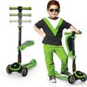 SKIDEE Kick Scooter for Kids Ages 3-5 | Foldable 3 Wheel Scooter with Lean-to-Steer, Adjustable Height, Removable Seat & LED Light Wheels | Toddler Scooter Up to 12 Year Old Boys/Girls