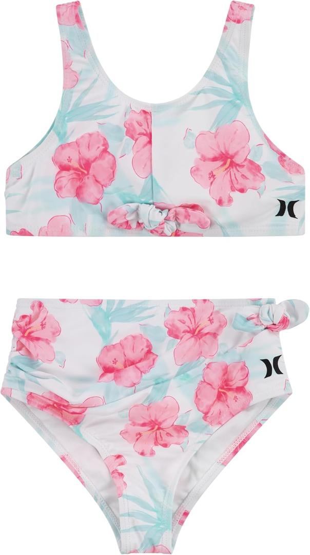 Hurley Girls' Girls' Bikini 2-piece Swim Suit (5, Marshmallow)