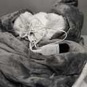 JOLLYVOGUE Wearable Heated Blanket - Heating Electric Blanket with Sleeves & Foot Pocket, Heated Throw for Adult, Birthday Gifts with 7 Heat Settings & fixed 4h Auto Shut-off (50*70 Inch, Light Grey)