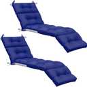 Kigley Chaise Lounge Cushions 75 x 22 x 5 Inches Soft Lounge Chair Cushion Spring/Summer Seasonal Replacement for Outdoor Indoor Home Office(Dark Blue,2 Pcs)