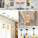 Oval Art Glass Lamp Shade Only Glass Light Cover Replacement for Kitchen Island replacement glass shades for Mini Pendant Ceiling Lights Chandelier Red and Orange