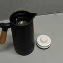 WOLFF - Thermal Coffee Carafe - 34oz / 1L Insulated Plastic Exterior Carafe for Hot or Cold Drinks - Leakproof Coffee and Tea Dispenser with Wood-like Handle and Glass Liner - Black, 34floz/1L