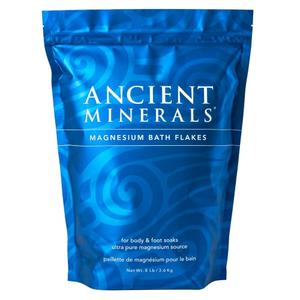 Ancient Minerals Magnesium Bath Flakes, Epsom Salt Alternative, 8lb, Best Before: 09/2030