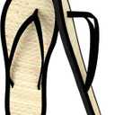 Cozypower Women's Bamboo Flip Flop Non Slip Lightweight Indoor Summer Beach Sandals Woven Straw Bamboo Slippers