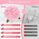 Artflower 4Pcs Real Touch Hydrangea Artificial Flowers, 22.5'' White & Pink Full Latex Faux Hydrangea Flowers for Home Floral Arrangements Wedding Bouquets Kitchen Table Centerpiece Decorations