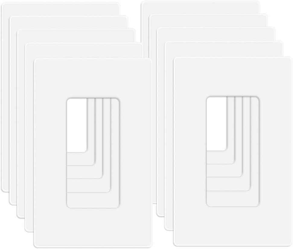 20 Pack 1-Gang Screwless Wall Plate, Decora Outlet Cover Plates, 4.57 H x 2.76 L, for Light Switch, Dimmer, GFCI, USB Outlet