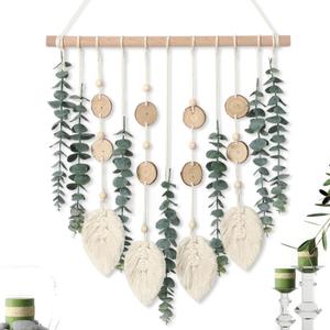 Sggvecsy 21’’ Eucalyptus Wall Hanging Decor Artificial Eucalyptus Plant Fake Greenery Leaves Boho Wall Decor with Wooden Stick for Bedroom Bathroom Kitchen Rustic Farmhouse Home Living Room Decoration