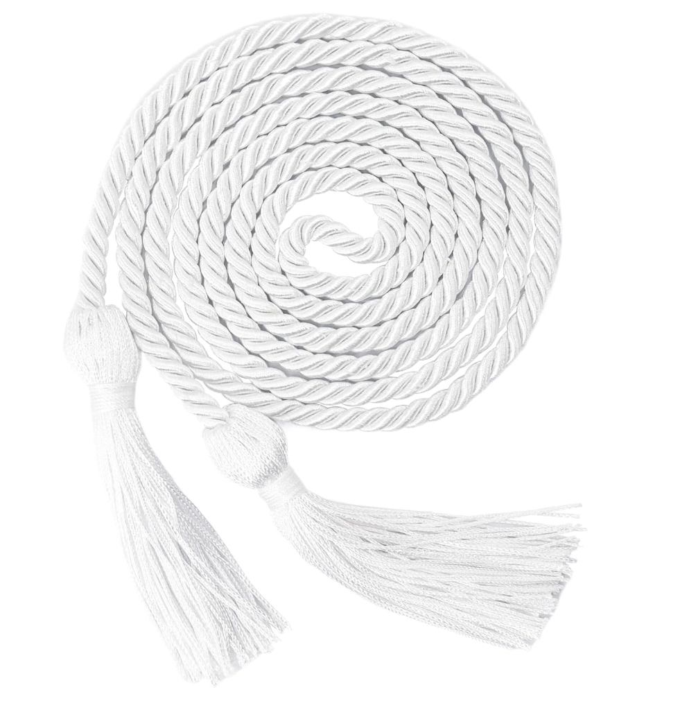 48 Pack Graduation Honor Cords with Tassels - 68 Inch Braided Cords Bulk for High School College University - Bachelor, Master, Doctoral Ceremony (White)