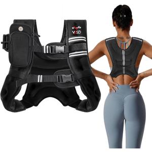 VBSD Weighted Vest for Women Men, 20lb Weight Vest with Reflective Stripe, Body Weight Vests Adjustable for Strength Training, Running, Walking, Workout, Jogging, Fitness