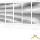 Fancat 30x12 Duct Opening | Steel Return Air Grille | Vent Cover Grill for Sidewall and Ceiling | HVAC Cold Air Intake Grille | White | Outer Dimensions: 31.75"W X 13.75"