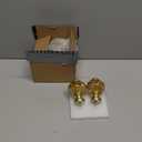 Decorative Curtain Rod Finials, Polyresin Round Gold Foiled Clear Finials, Set of 2, Compatible with 1 inch or 1-1/8 inch Dia Curtain Rod, Standalone Finial Pair